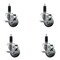 Service Caster 3'' Gray Poly Swivel 1-1/8'' Expanding Stem Caster Set with Brake, 4PK SCC-EX20S314-PPUB-TLB-118-4 - alternate 1